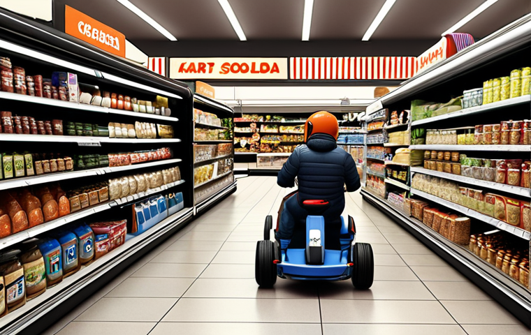 **Prompt:** "Kart Rider characters grocery shopping in Stockholm, Sweden. Humorous scene, digital art."